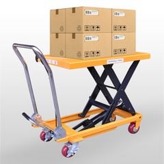 Xe Bàn Nâng Thủy Lực 800kg Nâng Cao 2 Mét Cho Kho Bãi, Nhà Xưởng, Siêu Thị