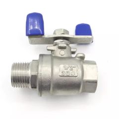 Van Bi Hai Mảnh Thép Không Gỉ 304 Chịu Nhiệt 150-180 Độ C Áp Lực 1.6-2.4MPa