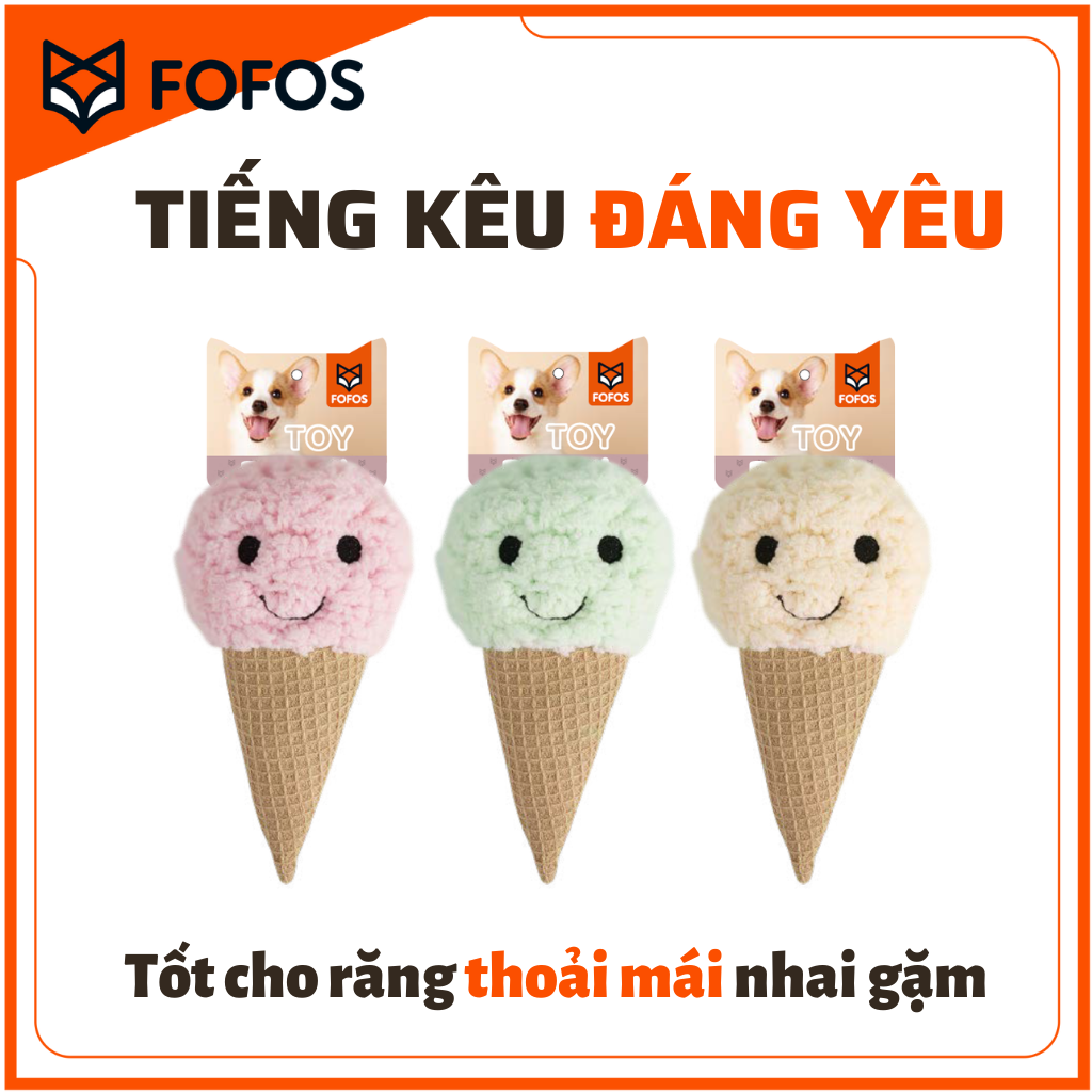  Đồ chơi thú bông hình que kem FOFOS cho chó 