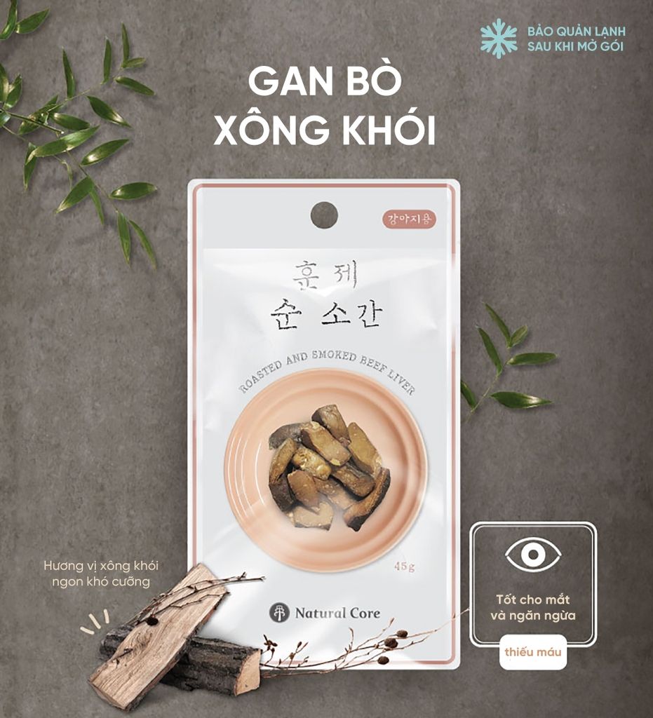  Gan bò xông khói cho chó Natural Core 