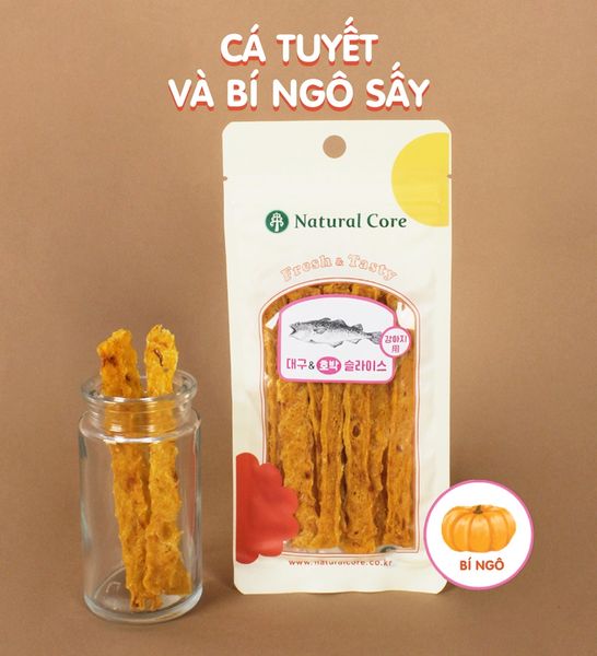  Cá tuyết và bí ngô sấy cho chó Natural Core 