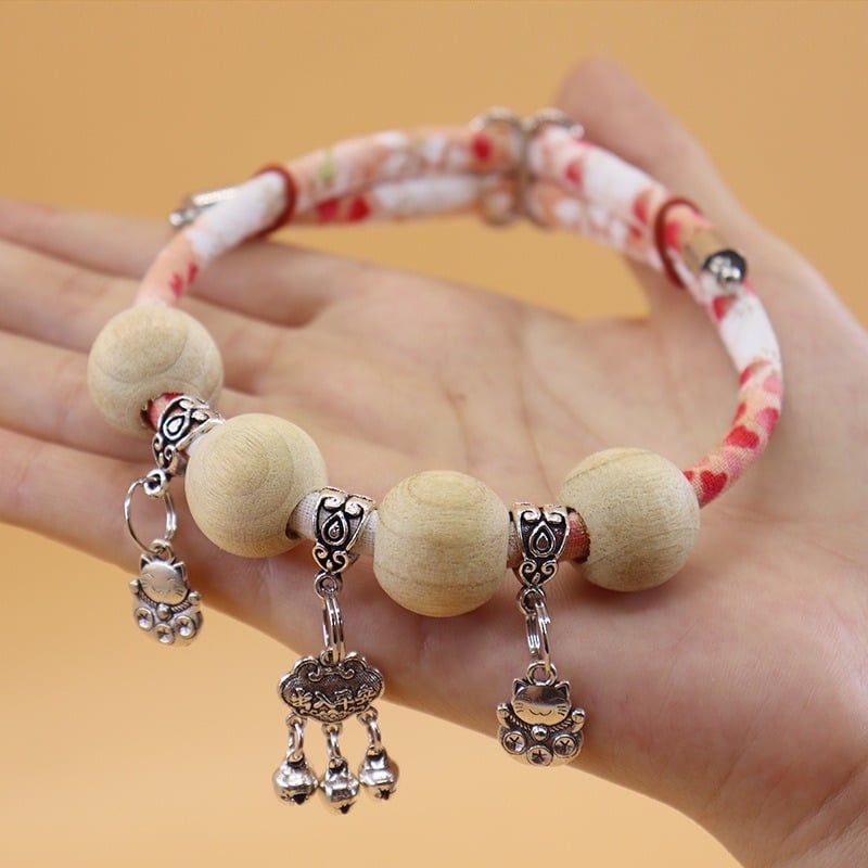  Vòng cổ bi gỗ họa tiết 