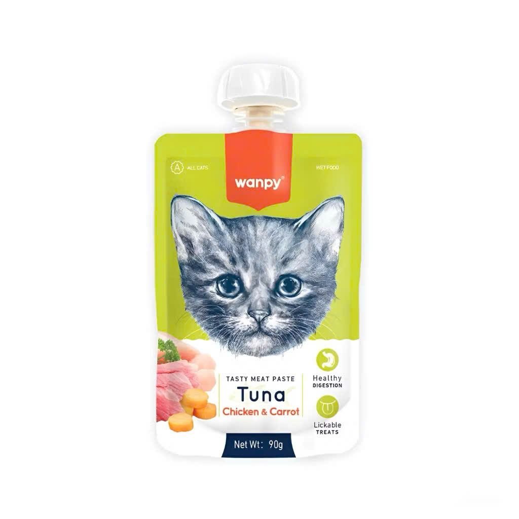  Súp pate Wanpy có nắp vặn cho mèo 90g 