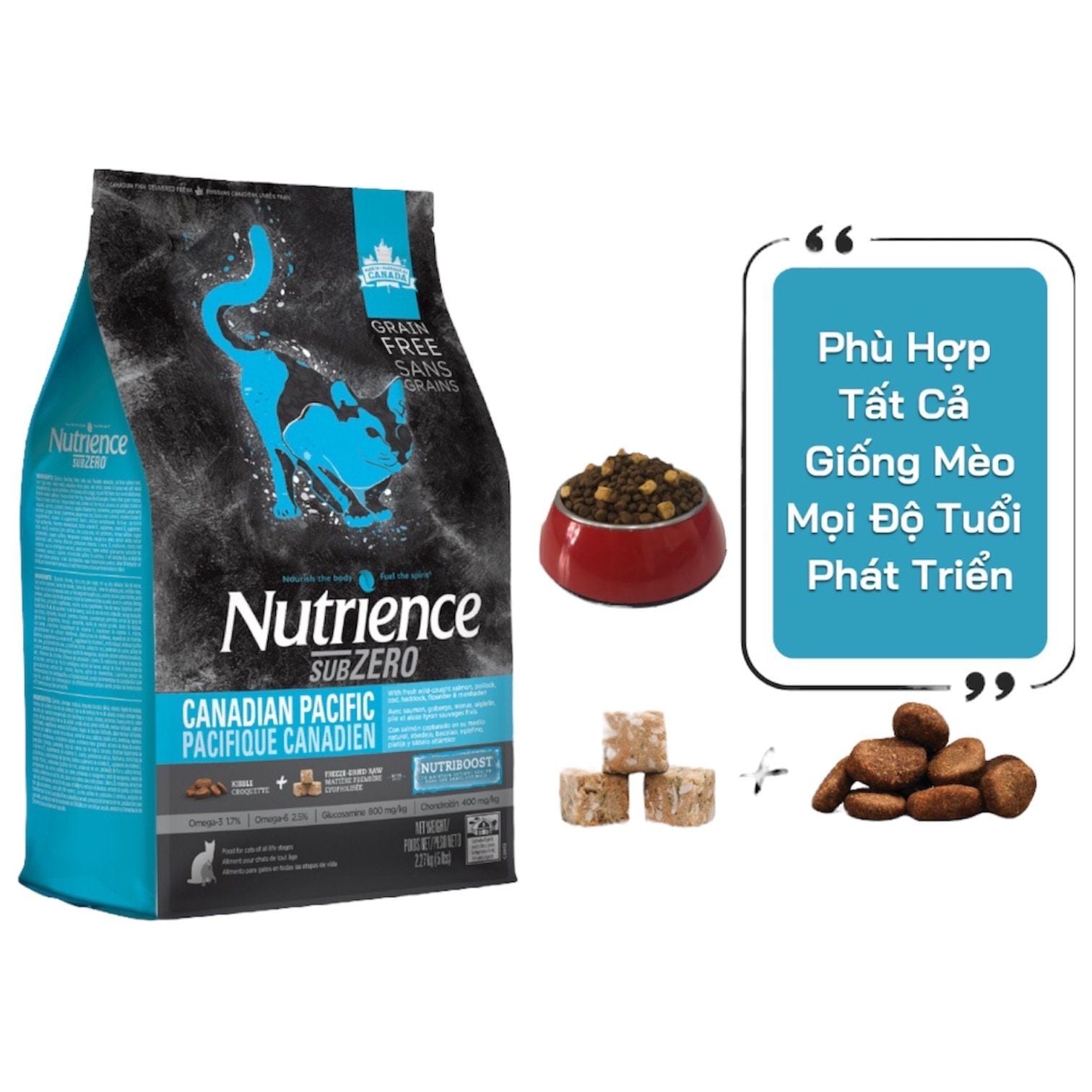  Thức ăn hạt dành cho mèo Nutrience Subzero CANADIAN PACIFIC - Cá biển và rau củ quả 