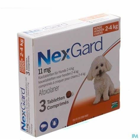  Viên nhai trị nội ngoại ký sinh trùng dành cho chó từ 2 - 4kg Nexgard 