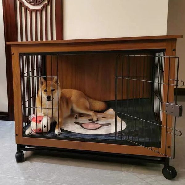  Chuồng sắt gỗ dành cho thú cưng 