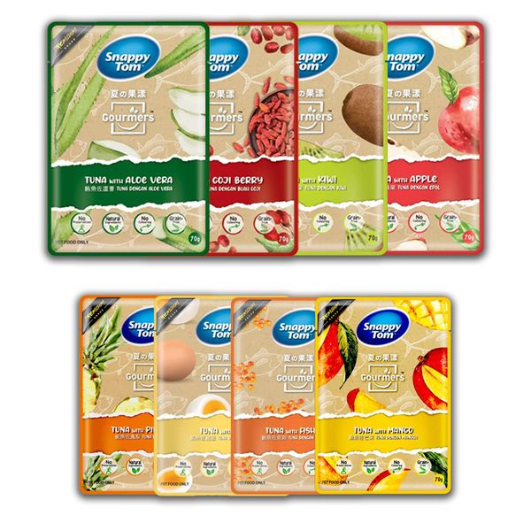  Snappy Tom Fruits - Pate gói trái cây dành cho mèo 70g 