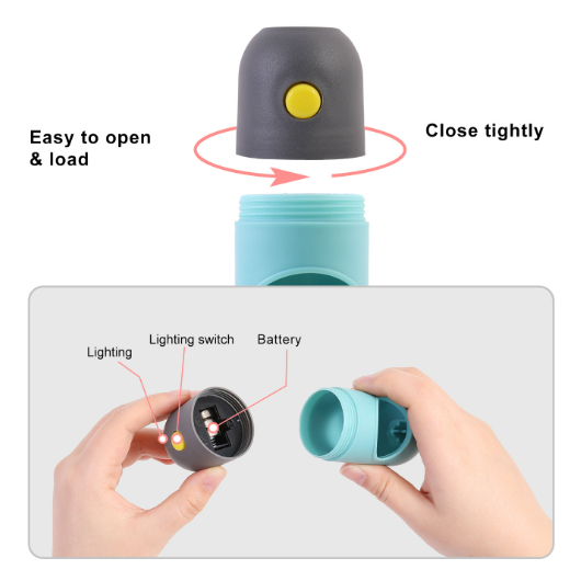  Hộp đựng túi chất thải có đèn đen -  xám 