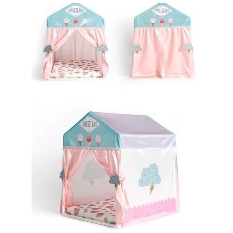  Giường ngủ trái dâu có rèm dành cho thú cưng 