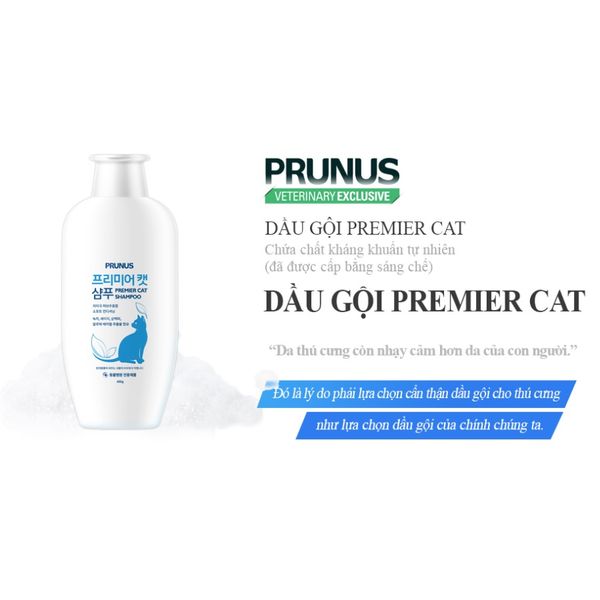  Dầu tắm thảo dược dành cho mèo Prunus Premier 400ml 