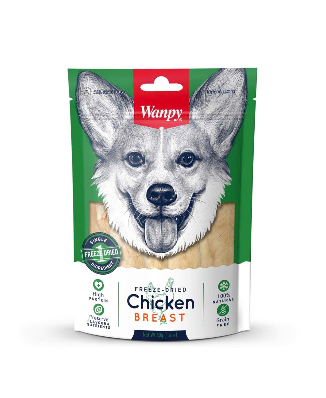  Ức gà sấy thăng hoa cho chó Wanpy Freeze-Dried Chicken Breast 