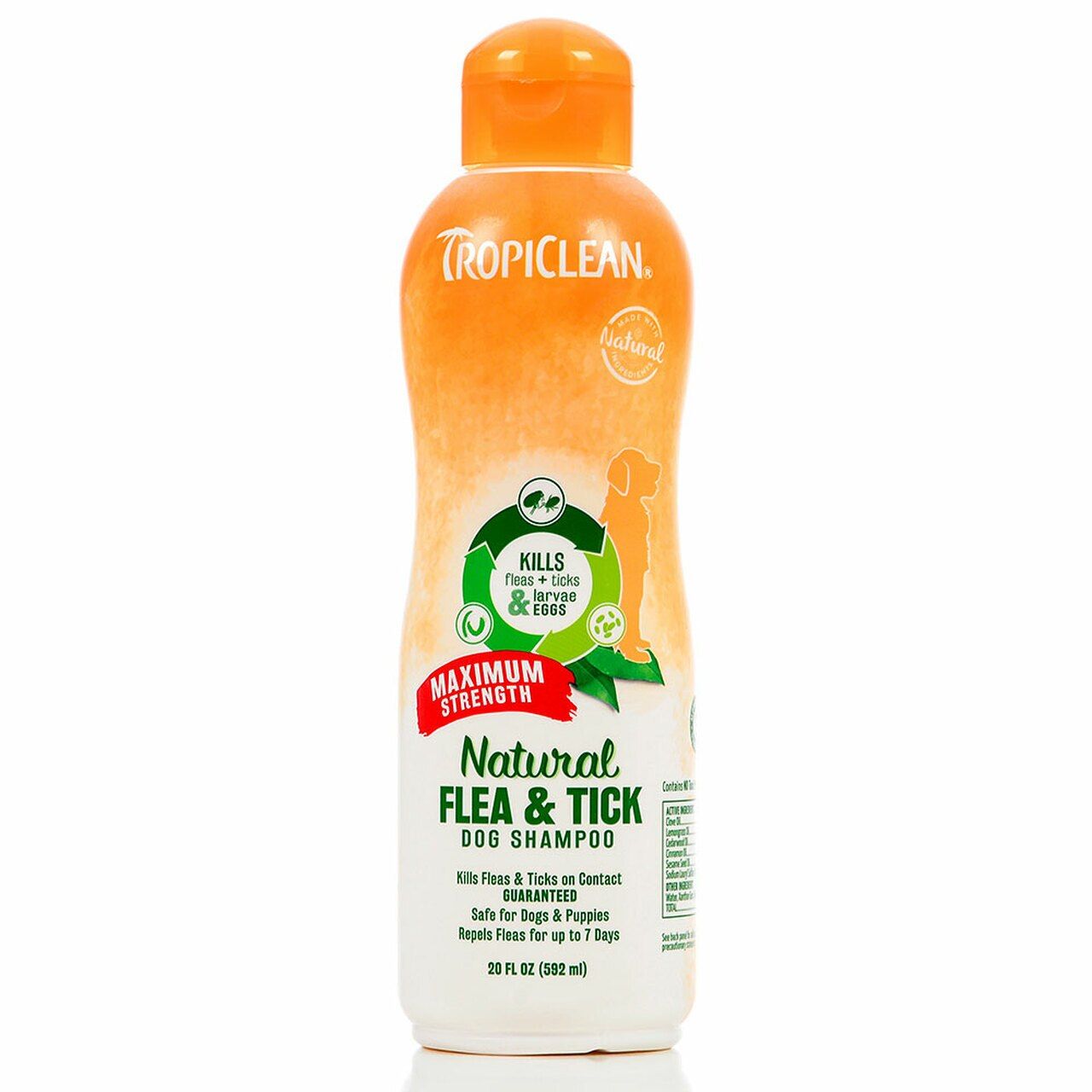  Dầu gội TropiClean trị ve và bọ chét cho chó 592ml (trên 12 tuần tuổi) 