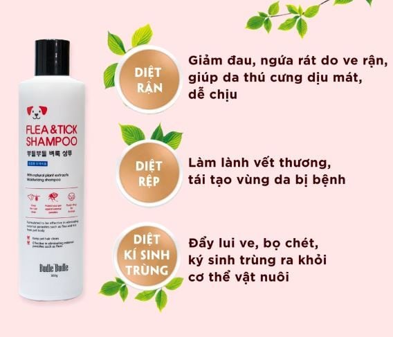  Dầu gội trị ve cho chó Budle'Budle 