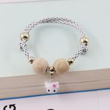  Vòng cổ bi gỗ dây da 