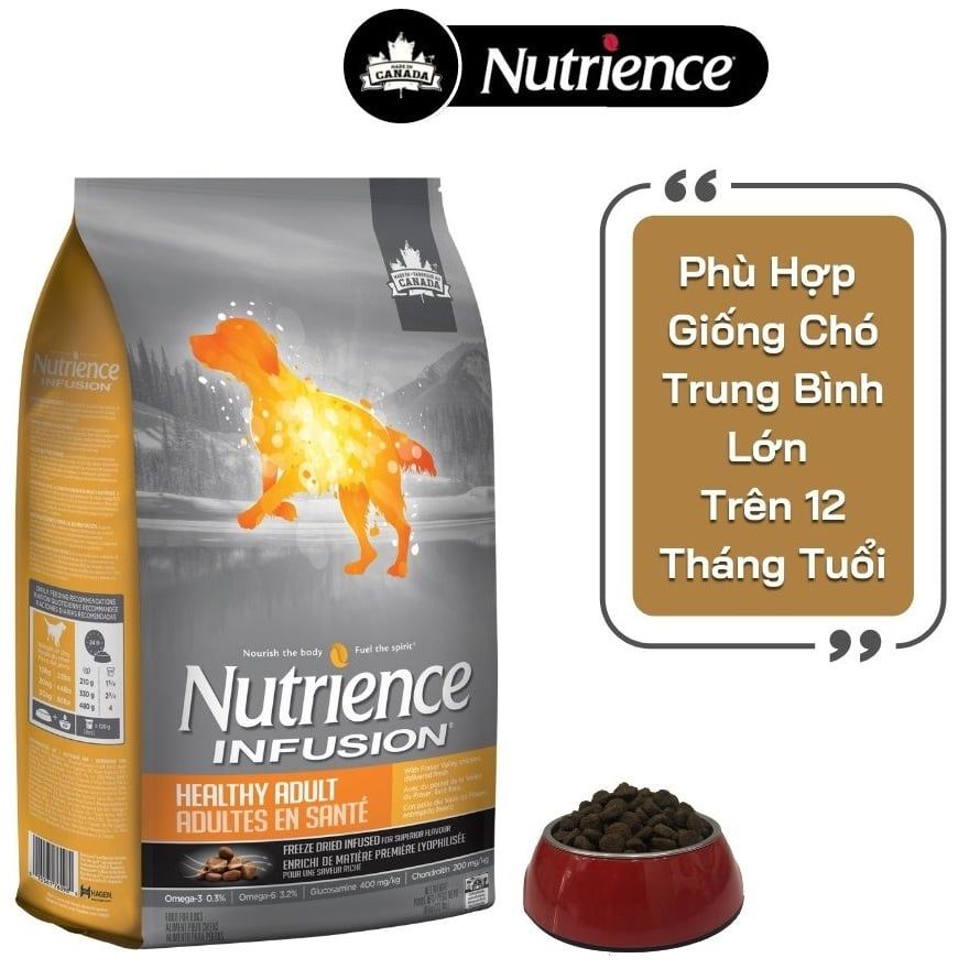  Thức ăn hạt dành cho chó trung bình - lớn Nutrience Infusion Healthy Adult 