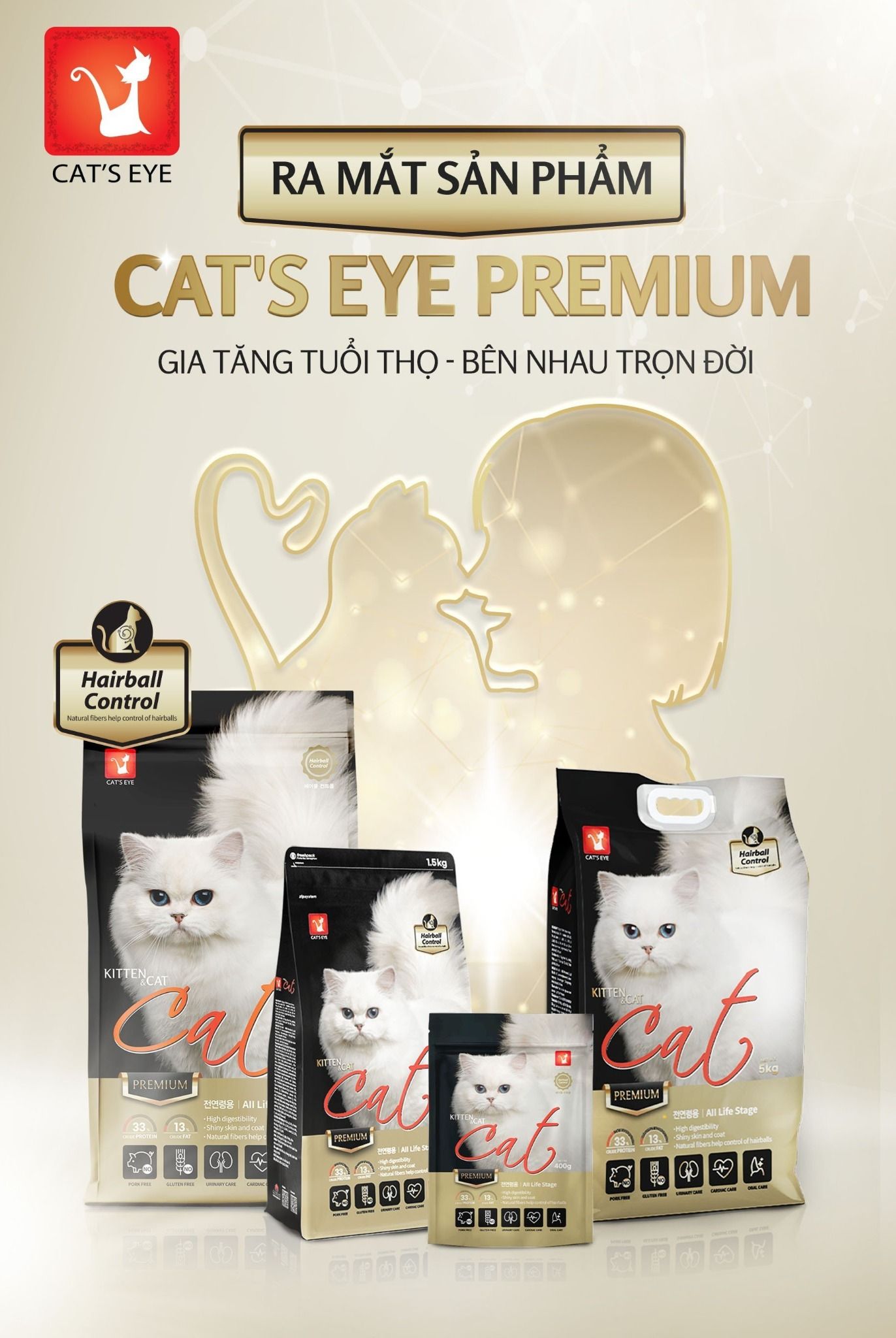  Cat's Eye Premium - Thức Ăn Hạt Cho Mèo 1.5kg 