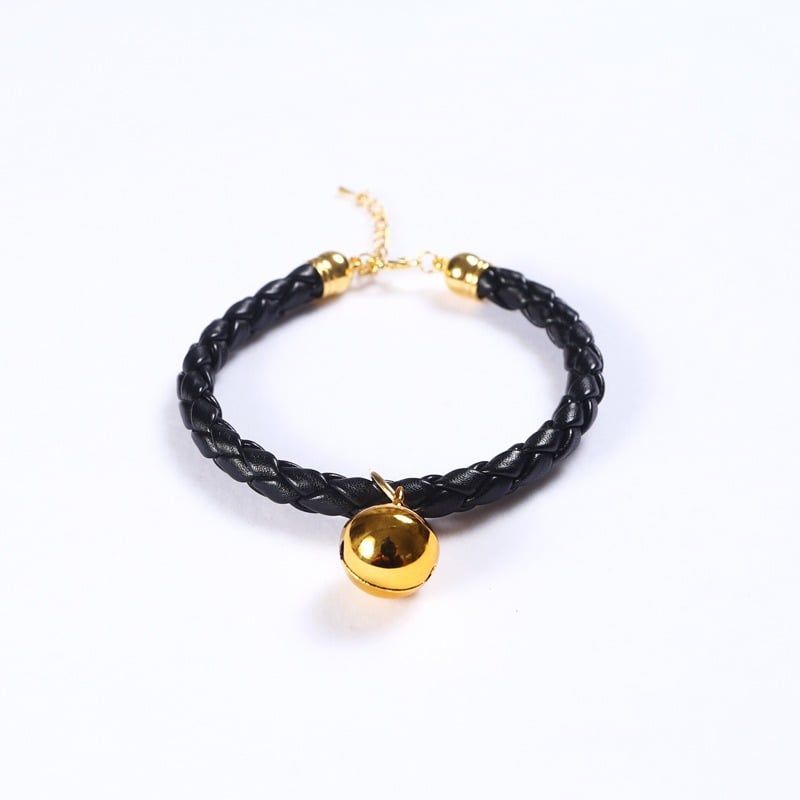  Vòng cổ da xoắn nhiều màu có chuông 