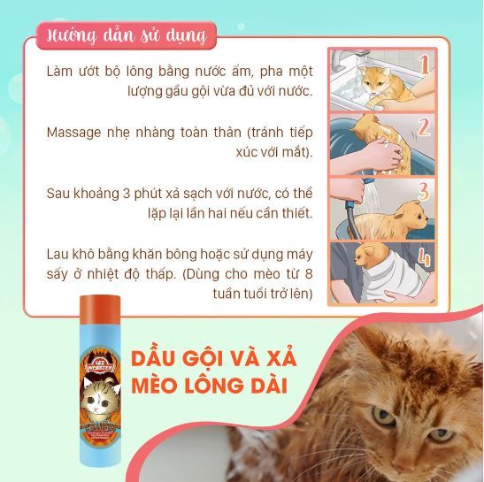  Dầu gội và xả mèo lông dài Lee&Webster 