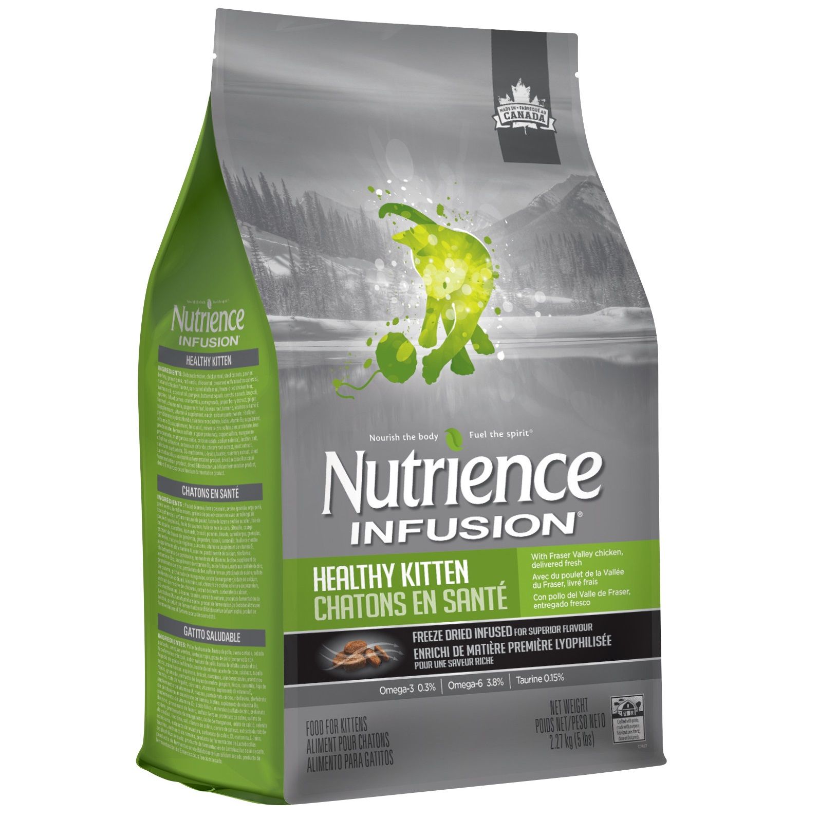  Thức ăn hạt dành cho mèo con Nutrience Infusion vị thịt gà, rau củ tự nhiên 2.27kg 