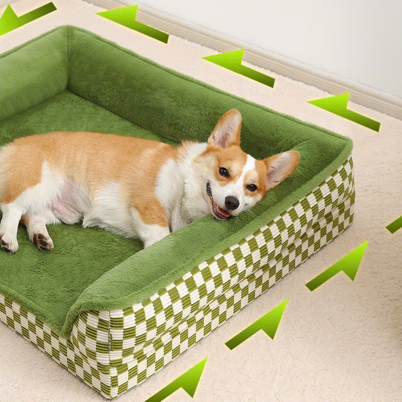  Nệm caro xanh kèm gối ôm 