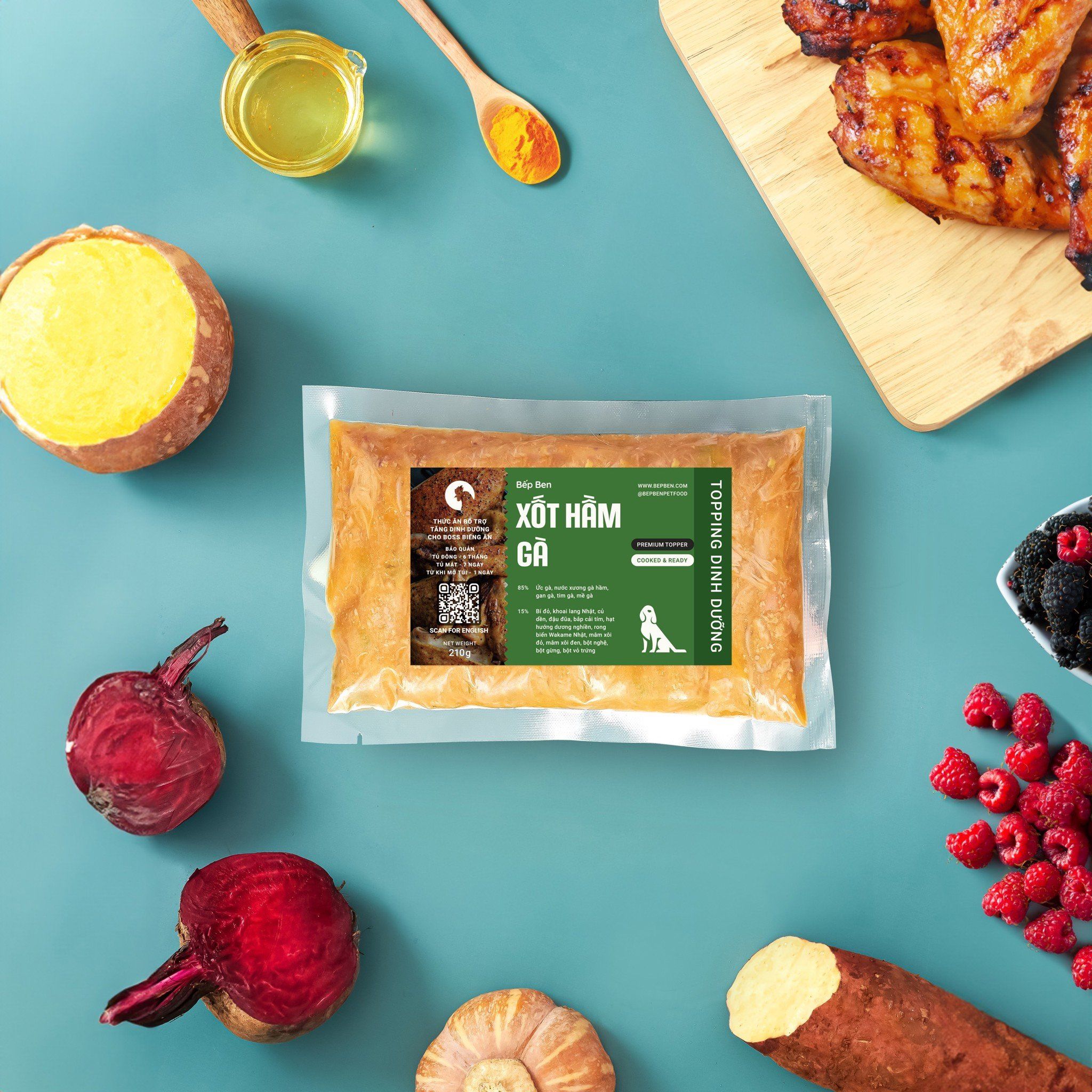  BONE BROTH - Pate tươi Bếp Ben Nước Hầm Xương Kèm Topping 