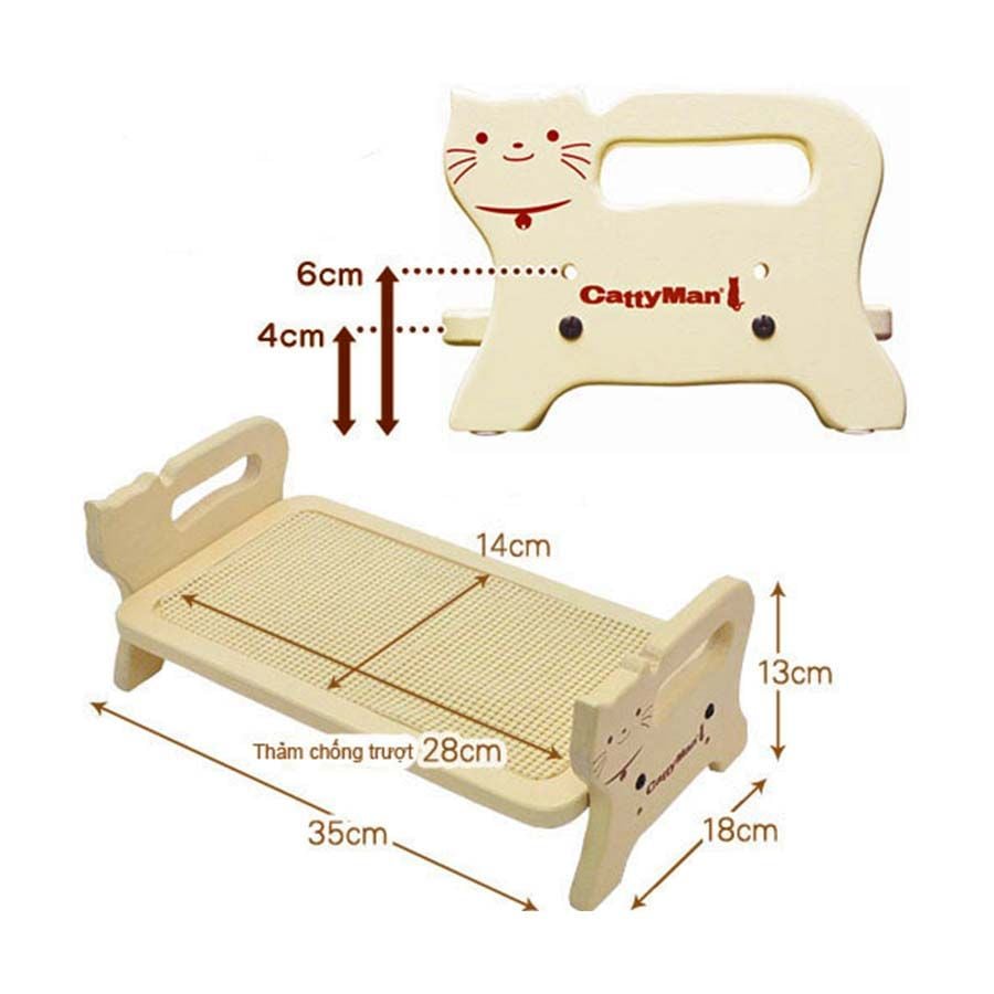  Bàn ăn gỗ cho mèo Catty Man 