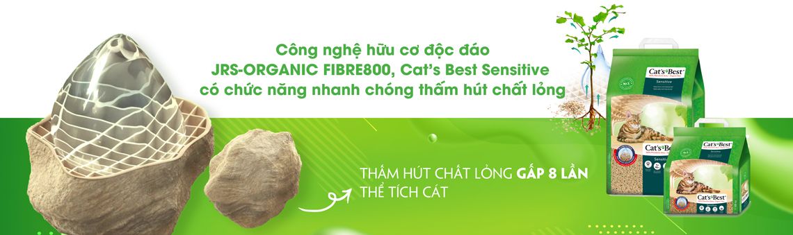  Cát vệ sinh hữu cơ cho mèo CatsBest Sensitive 