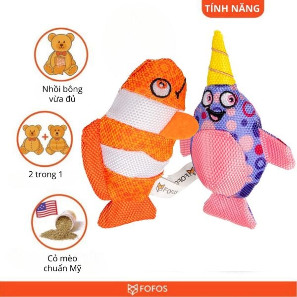  Đồ chơi cho mèo hình cá nhà táng & cá Nemo FOFOS 