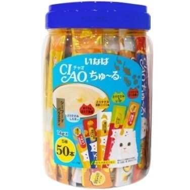  Hũ 50 thanh súp thưởng Ciao vị Hải Sản (14G x 50PCS) 