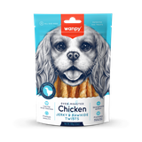  Thịt gà sấy cuộn da bò cho chó Wanpy Chicken Jery & Rawhide Twists 
