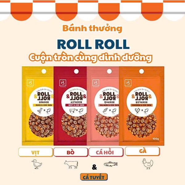 Bánh thưởng Roll Roll nhiều vị 