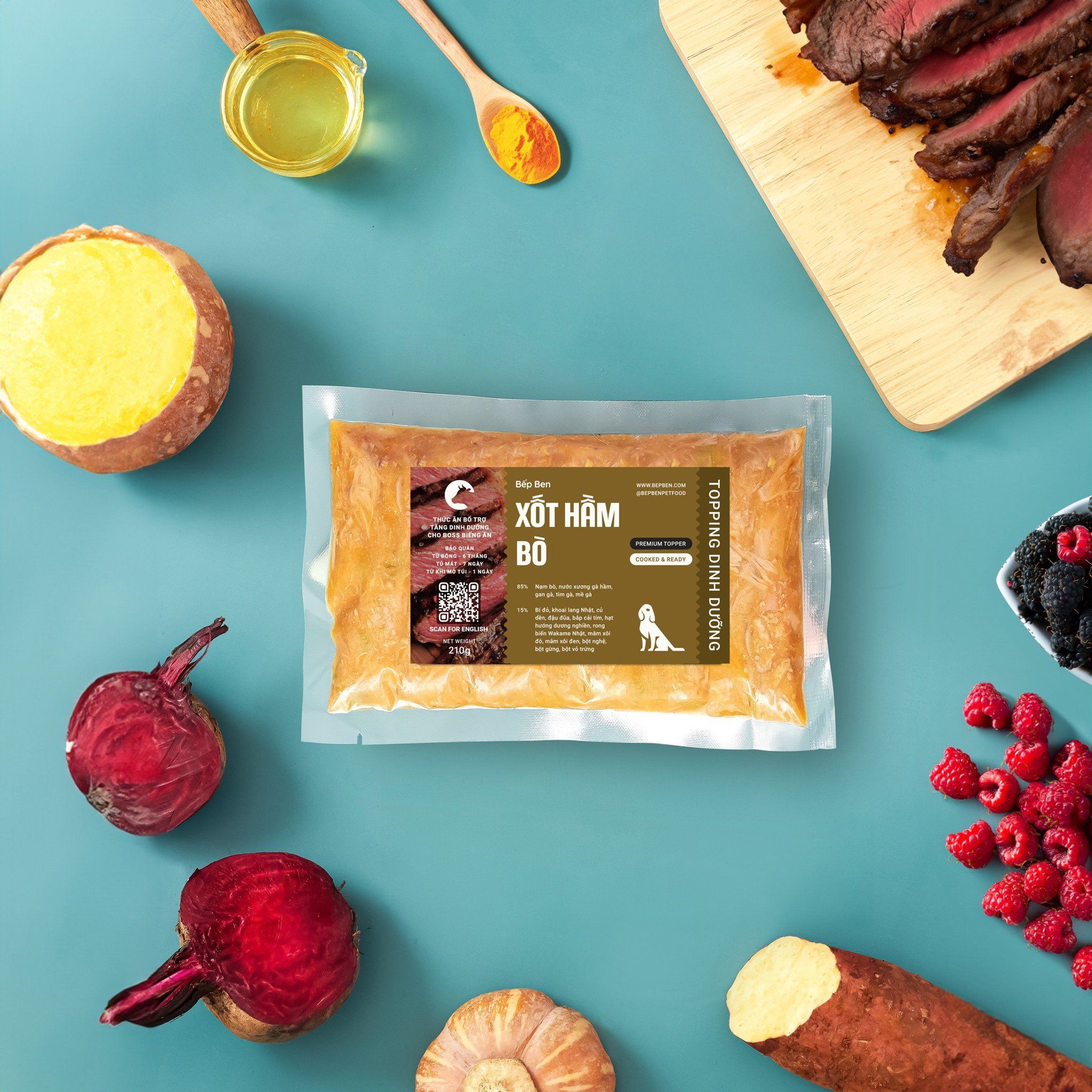  BONE BROTH - Pate tươi Bếp Ben Nước Hầm Xương Kèm Topping 