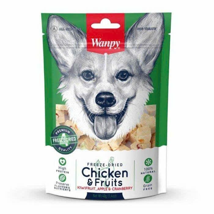  Thịt gà & trái cây sấy thăng hoa Wanpy Freeze-Dried Chicken & Fruit 