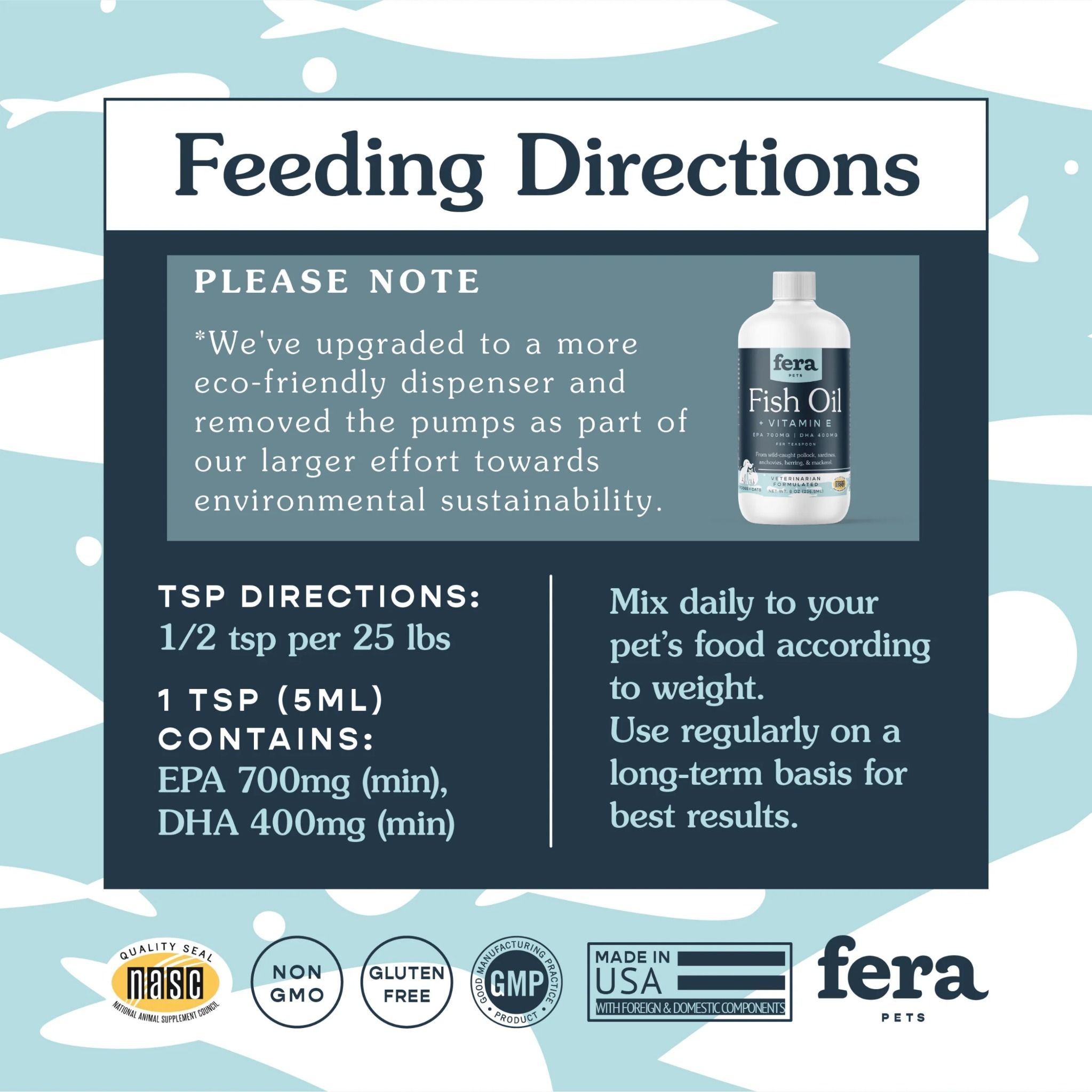  Dầu cá FERA PET ORGANICS FISH OIL dành cho thú cưng 