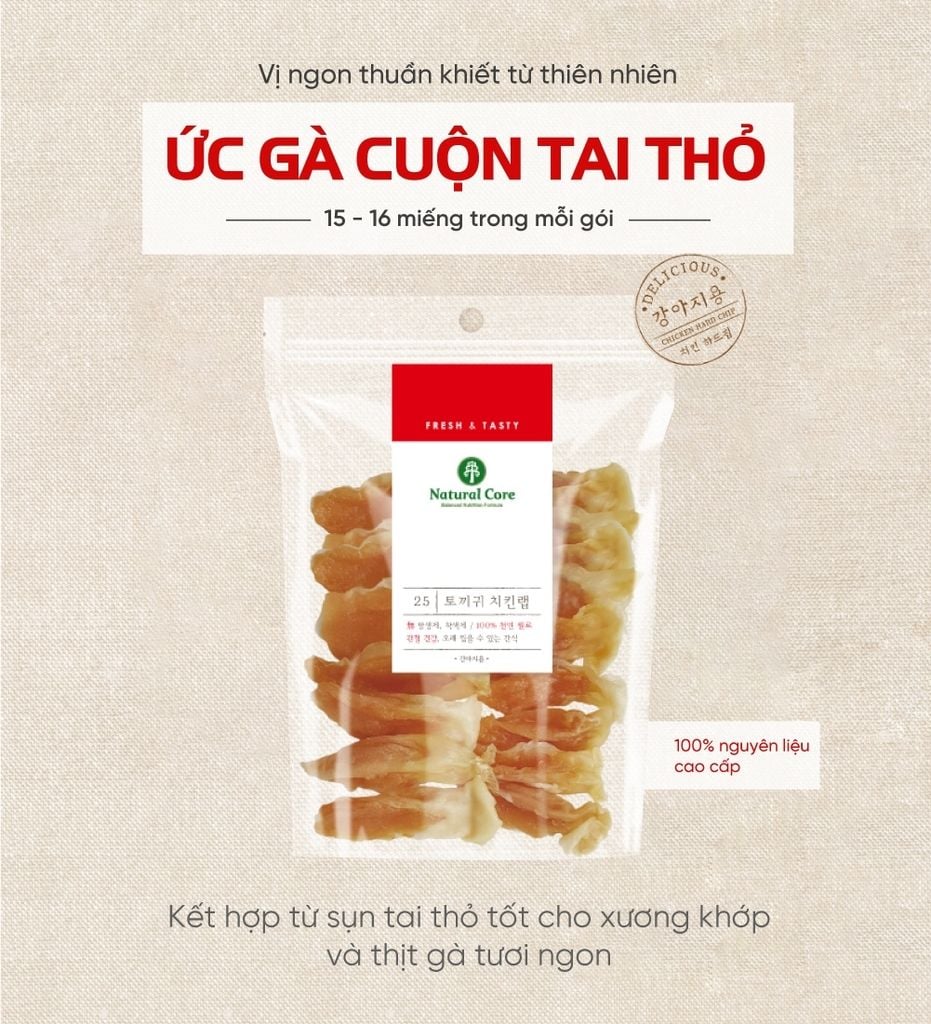  Ức gà cuộn tai thỏ Natural Core 