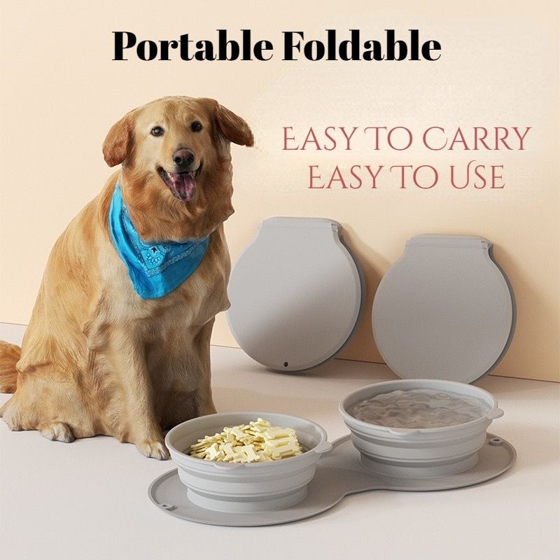  Chén ăn đôi silicon gấp gọn hỗ ăn chậm 