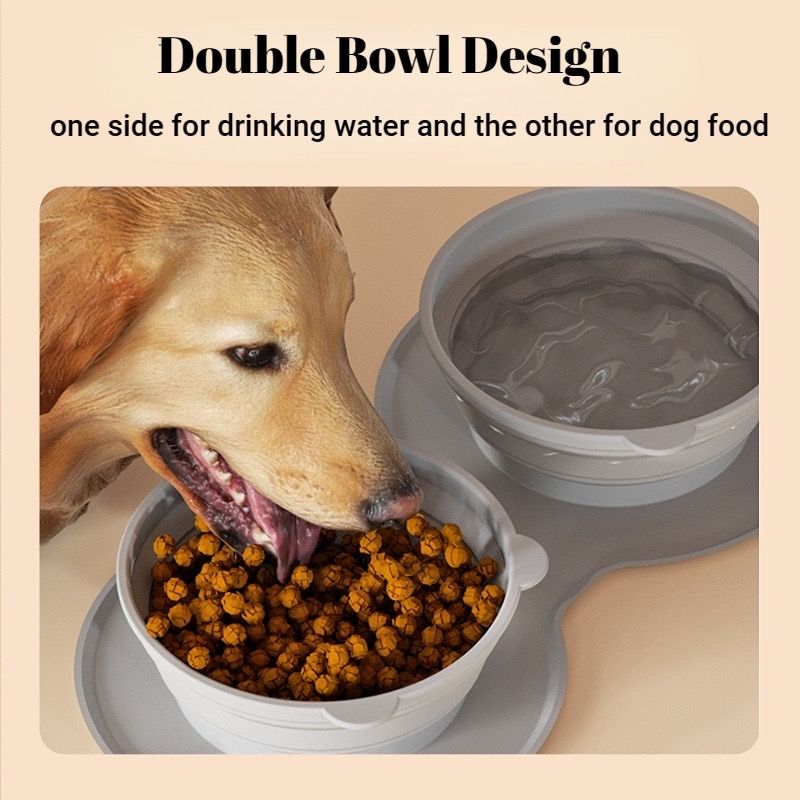  Chén ăn đôi silicon gấp gọn hỗ ăn chậm 