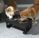  Khay ăn đôi đế cao kèm chén cho chó lớn 
