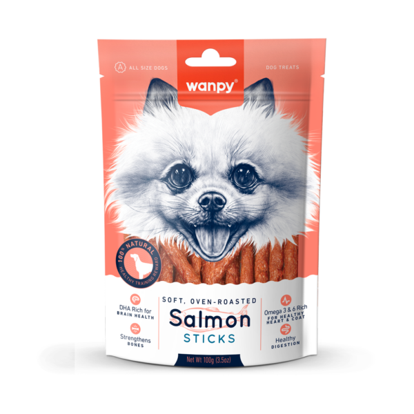  Que cá hồi cho chó Wanpy Salmon Sticks 