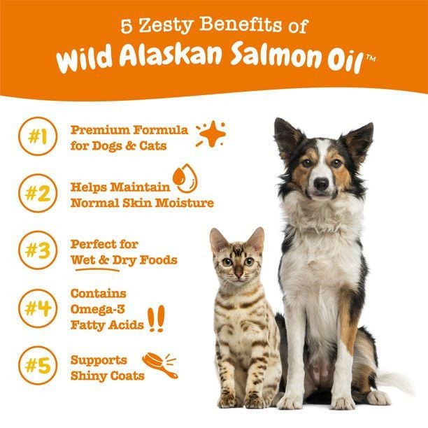  Dầu cá hồi hỗ trợ da & lông Zesty Paws Wild Alaskan cho thú cưng 