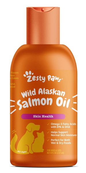  Dầu cá hồi hỗ trợ da & lông Zesty Paws Wild Alaskan cho thú cưng 