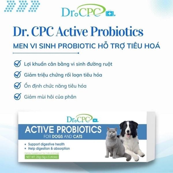  Men vi sinh probiotic hỗ trợ tiêu hóa cho chó mèo - Dr.CPC Active Probiotic 
