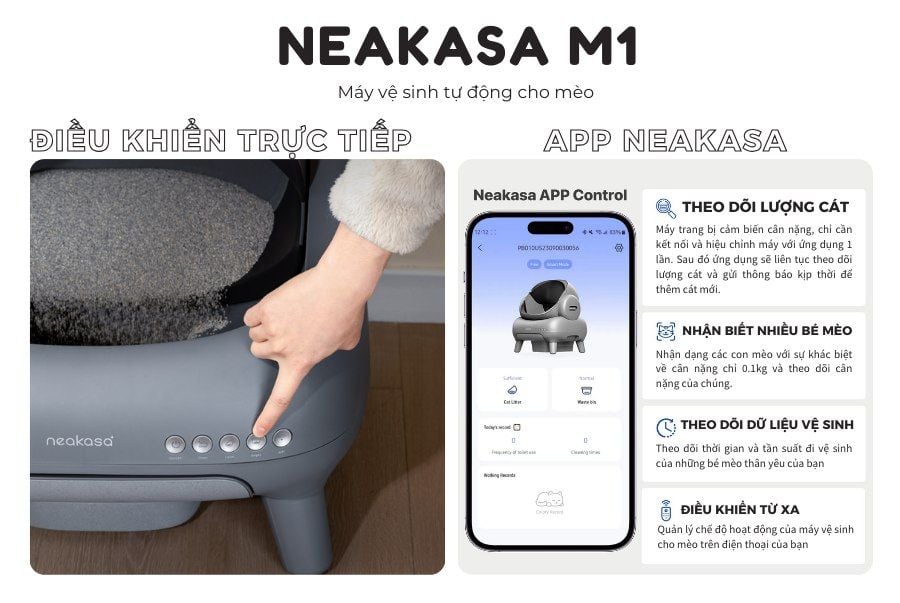  Máy vệ sinh mèo tự động Neakasa M1 