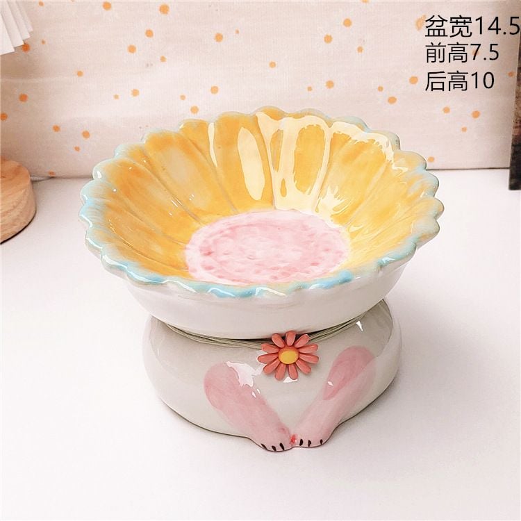  Chén sứ hoa sen cho thú cưng 