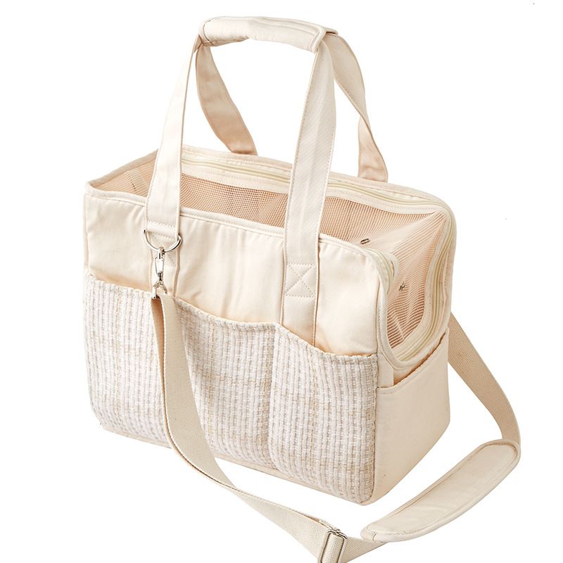  Túi xách vận chuyển thú cưng (Màu be, họa tiết Vải) 