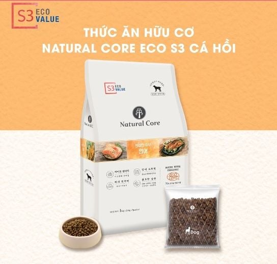  Thức ăn hạt cho chó S3 vị cá hồi Natural Core - 1kg 