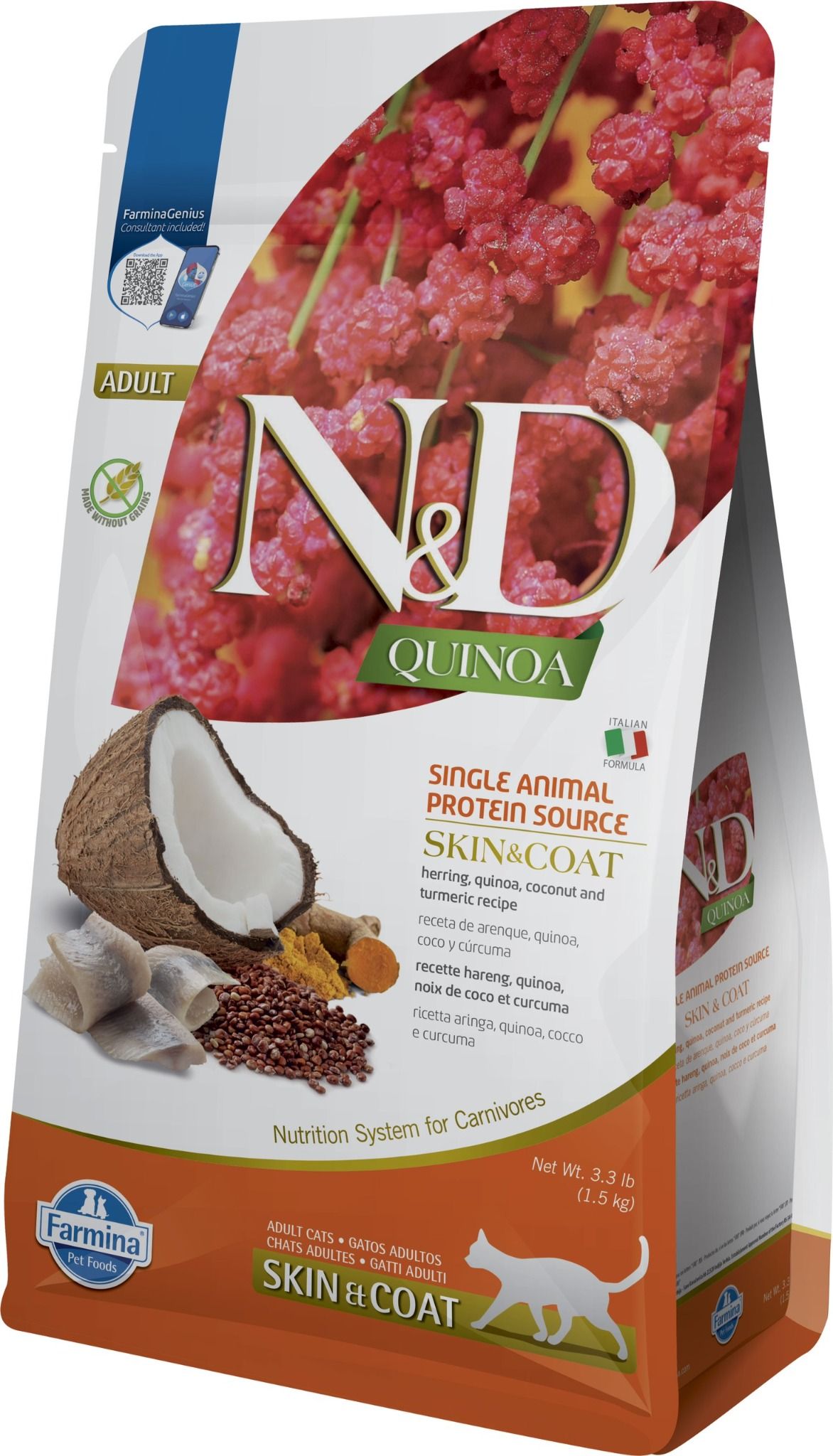 Hạt chức năng N&D Quinoa cho mèo 1.5KG 