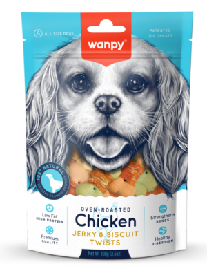  Bánh gà lốc xoáy cho chó Wanpy Chicken Jerky & Biscuit Twists 