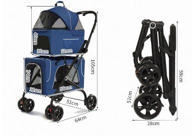  Xe đẩy 2 tầng cho Thú Cưng 