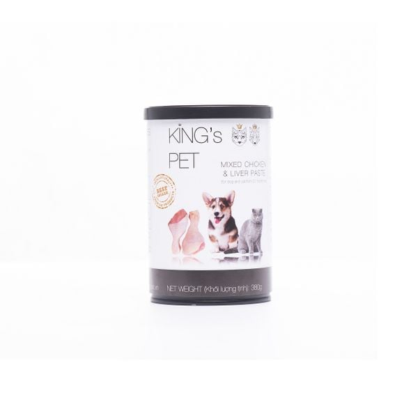  Pate lon King's Pet hỗn hợp Gà dành cho chó mèo 380g 